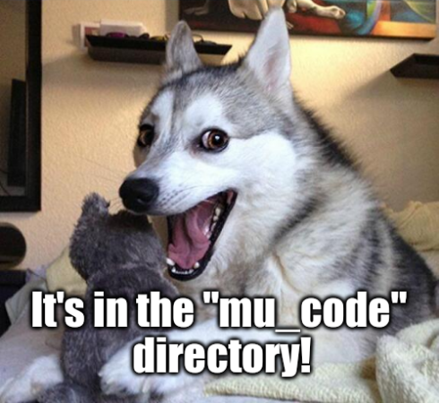 Lost code is in mu_code